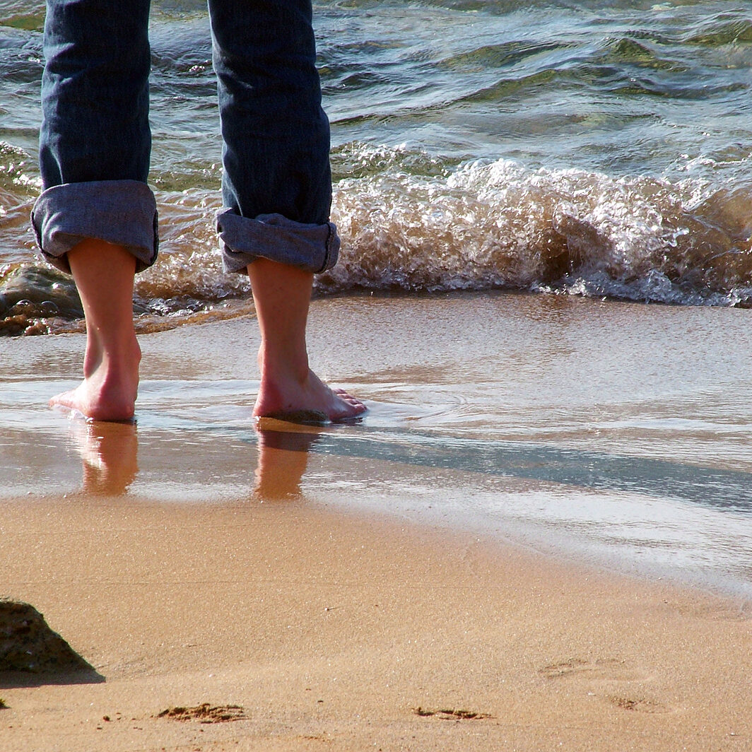 Feet in water